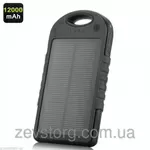 Solar Charger Power Bank 12000 mAh черный